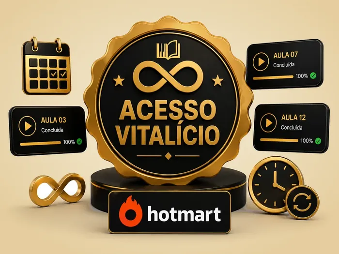 Selo de acesso vitalício na Hotmart